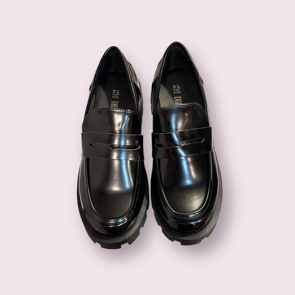 Black Chunky Penny Loafers Women’s Size 10 - Picture 2 of 4